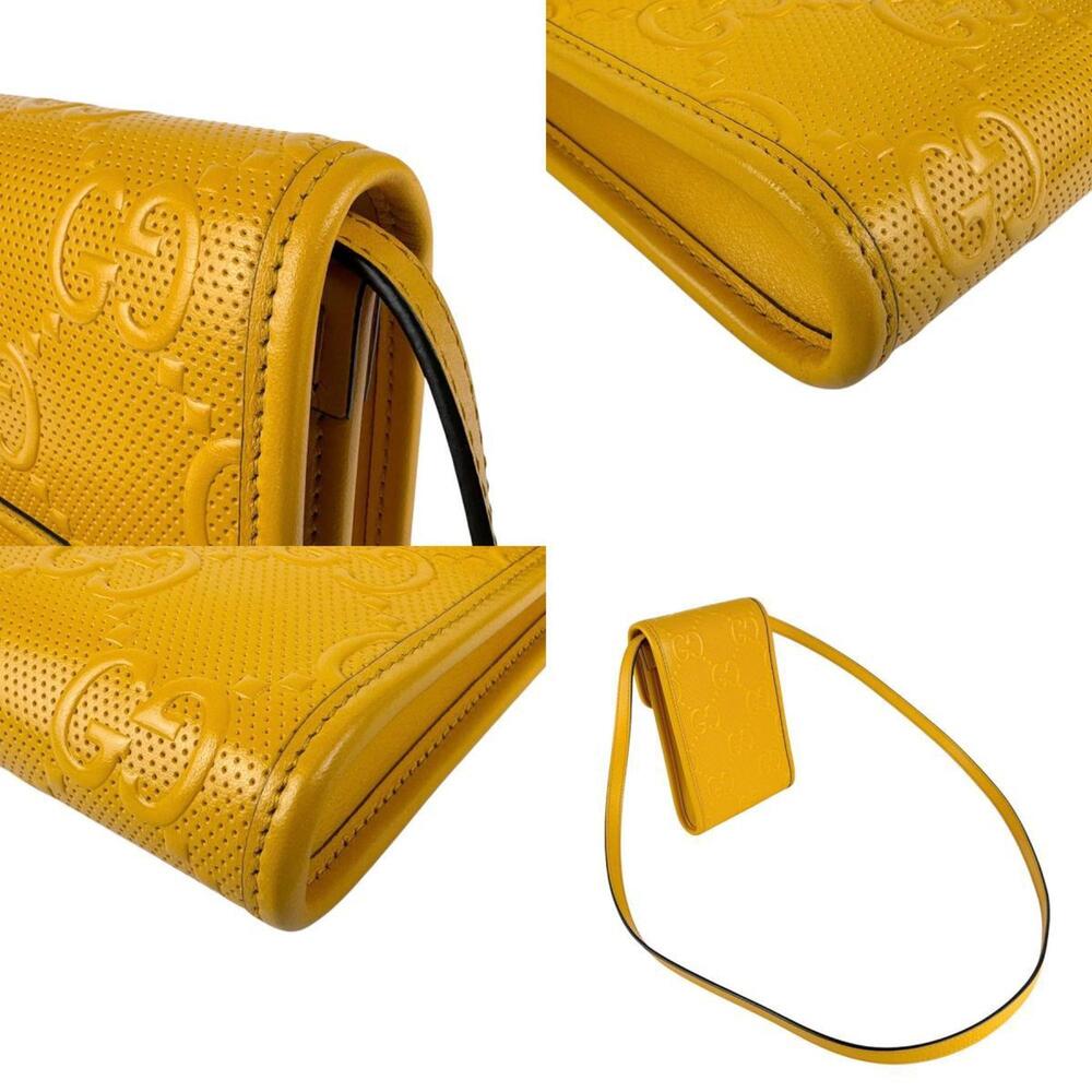 GUCCI Yellow Leather Shoulder Bag - Picture 4 of 5